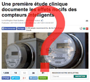 Article sur les compteurs intelligents dans le Huffington Post Québec